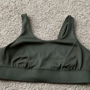 All in Motion Dark Green Ribbed Sports Bra